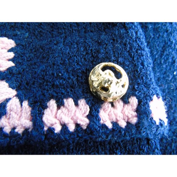 Vintage 1970's Maxi Suit St. John Knits Saks Fifth Avenue Navy & Pink 3 Piece Si - Picture 6 of 10